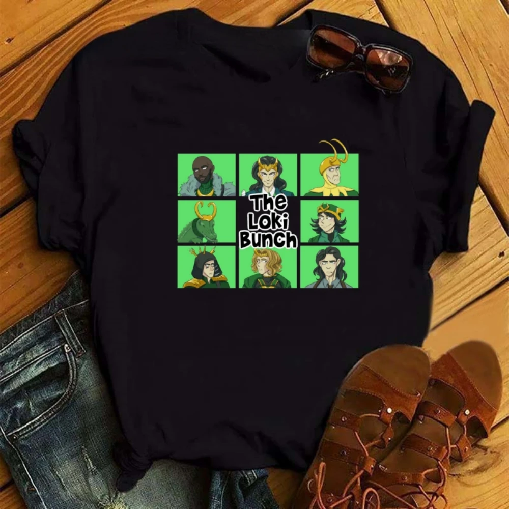 Aesthetic Graphic Black Tee Harajuku Clothing Goth Hip Hop Summer Woman Tshirts Vintage Tops Loki T-Shirt Women Tshirt