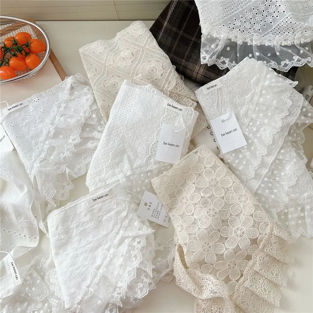 

New Polyester Fibre Half Skirts Layered Lace Embroidery Fart Curtains Triangular Types Retro Stacked Skirt Jeans Pant