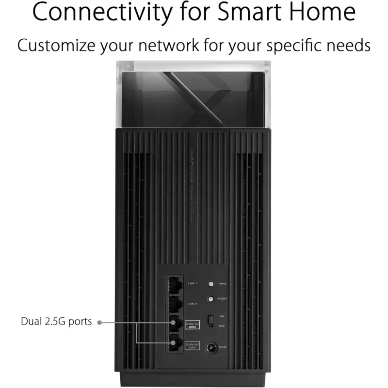 For ASUS ZenWiFi Pro ET12 AXE11000 Tri-Band WiFi 6E Mesh System Coverage up to 6000 sq ft, Subscription-free Network Secur