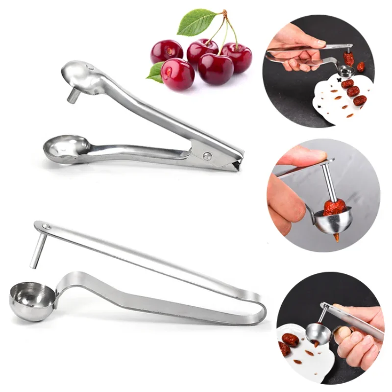 Creative Nutcracker Metal Aluminum Cherry Pitters Olives Pitter Pits Easy Removal Core Squeeze Clamp Seeder Kitchen Tools