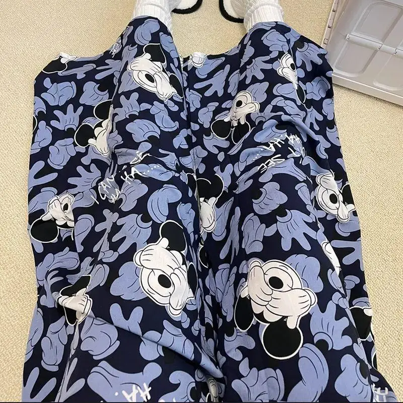 Kawaii Anime Snoopy Summer Women\'s Pajama Pants with Print for Wearing Mosquito Repellent Pants Loose Fitting Casual Home Pants