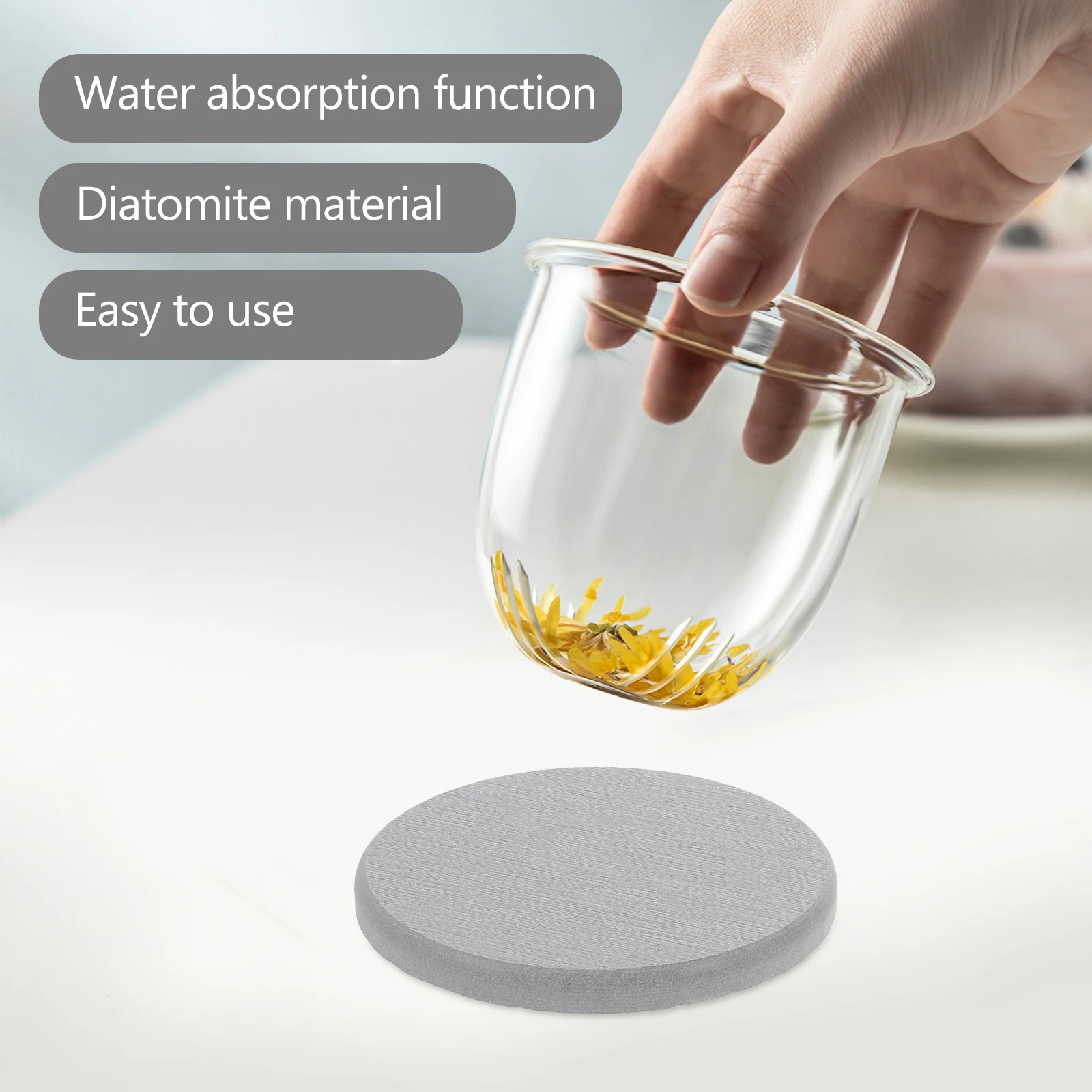 

4Pcs Waterproof Cup Coasters Thick Water Absorbent Pads Bathroom Countertop Absorbent Mat Non-Slip Drink Holder