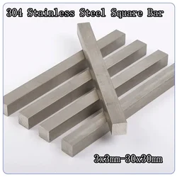 2PCS 304 Stainless Steel Square Bar Rod DIY CNC Metal 3MM 4MM 5MM 6MM 7MM 8MM 10MM 12MM 14MM 16MM 18MM 20mm 22mm 25mm 30mm