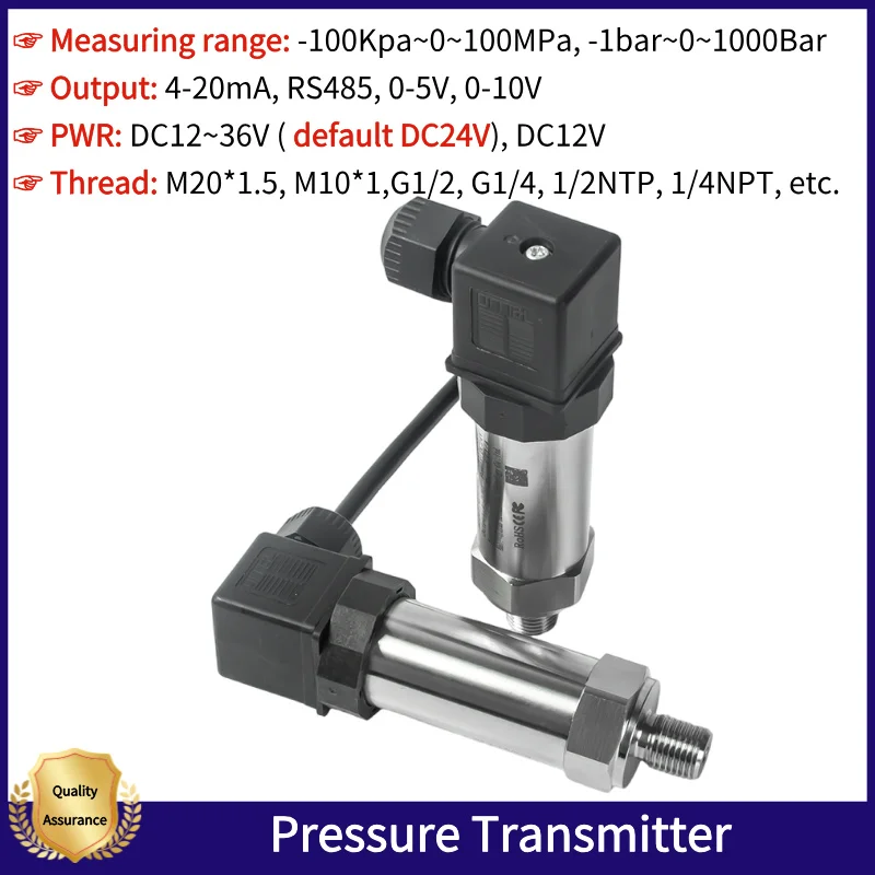 

RS485 0-10V 4-20mA Pressure Transmitter 0-4bar 0-10bar 0-400bar 0-600bar Pressure Sensor Transducer Pressure Transmitter