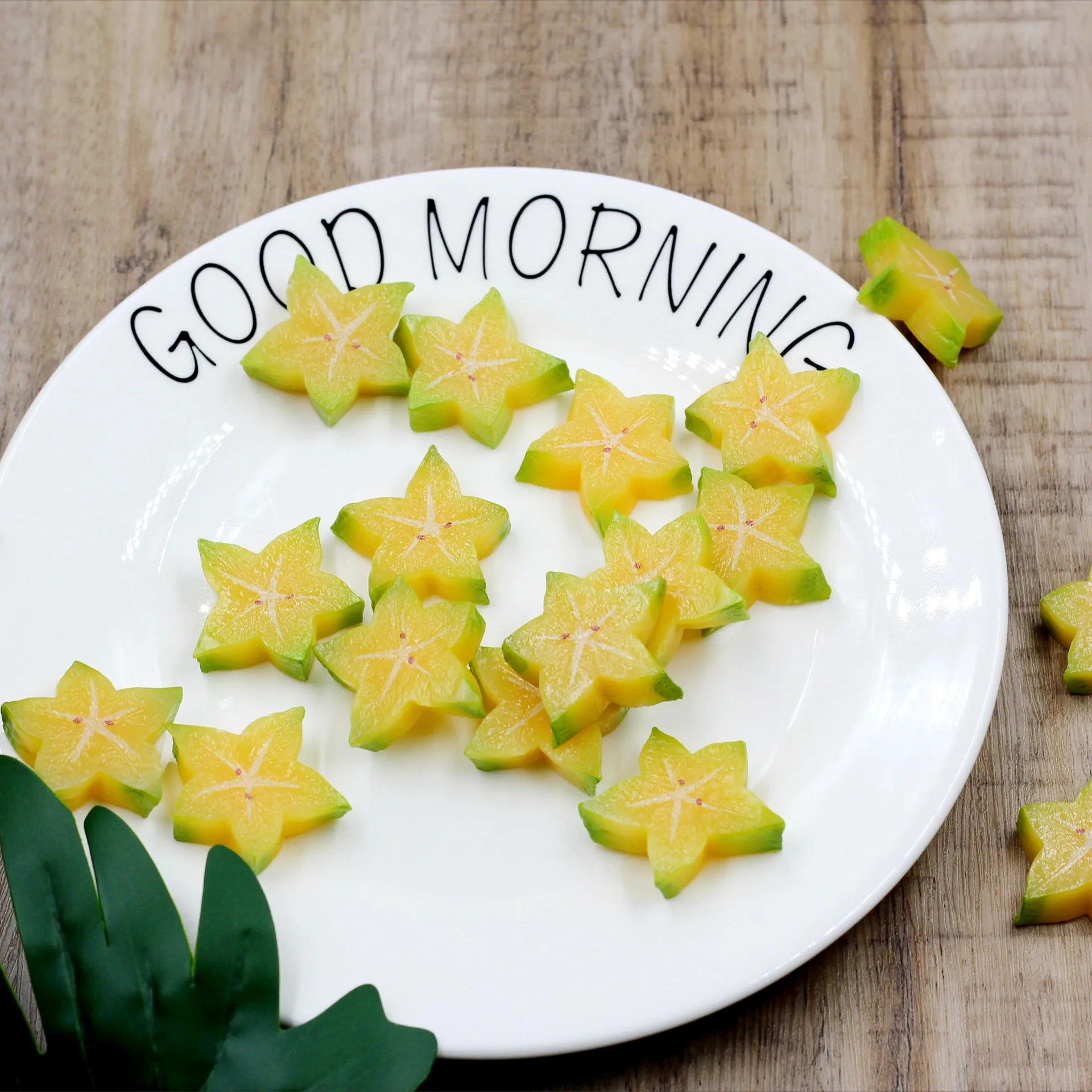 Bloque de fruta falsa de PVC simulado, bloque de rebanada de carambola, modelo de juguete de comida DIY con adornos decorativos, accesorios de fotografía de comida