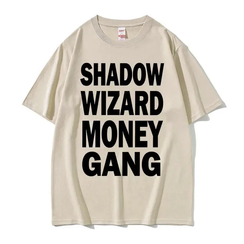 Joeyy Shadow Wizard Money Gang Letters Print T Shirts Funny Y2K Meme T Shirt Men Women Harajuku Hip Hop Oversized Street T-shirt