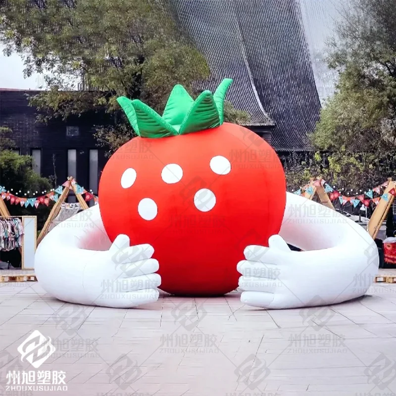 Inflatable cartoon strawberry, fruit air model shopping mall outdoor party music festival theme event props