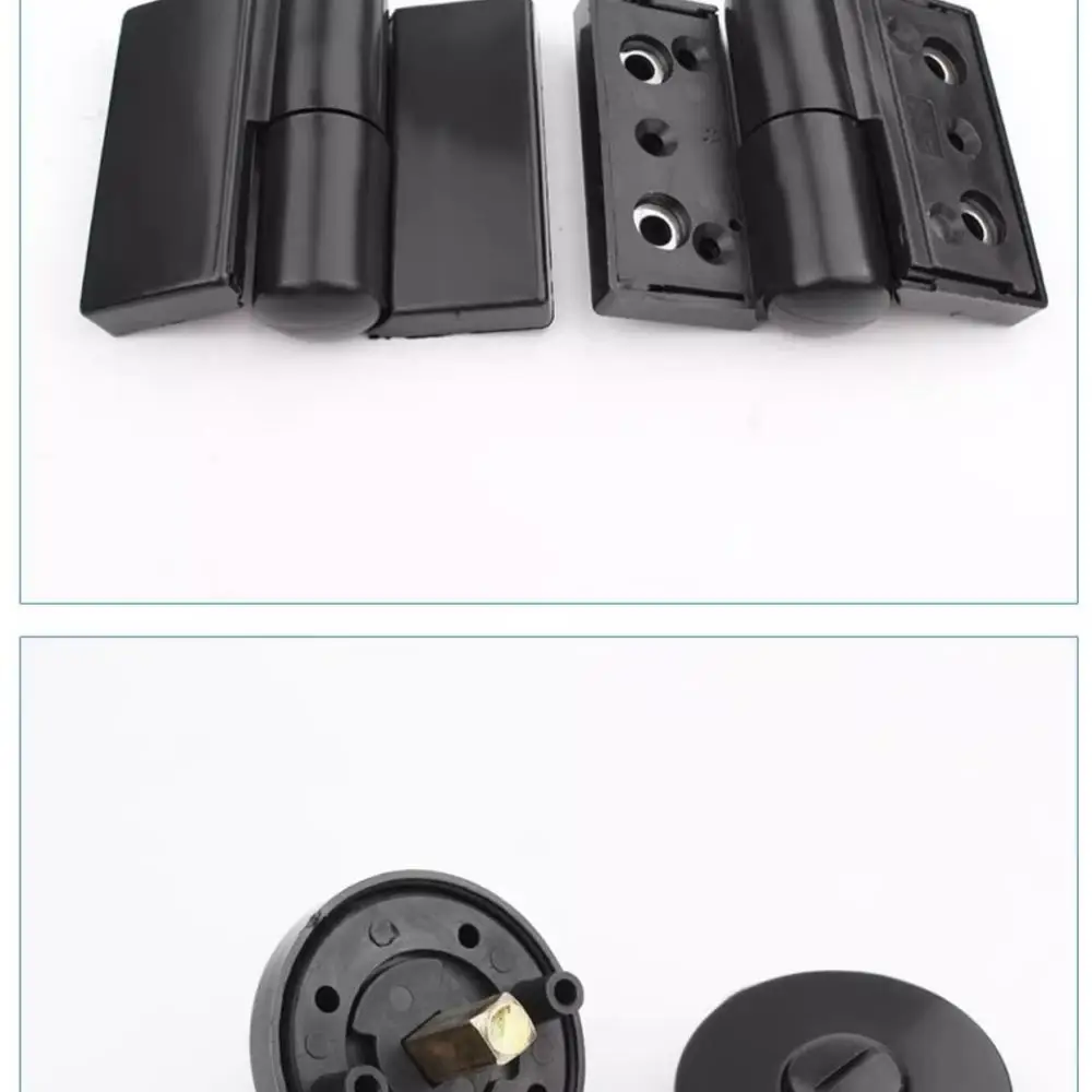 High Quality Nylon Black Public Restroom Partition Accessories Support Leg Hinge Latch Corner Code Commercial Toilet
