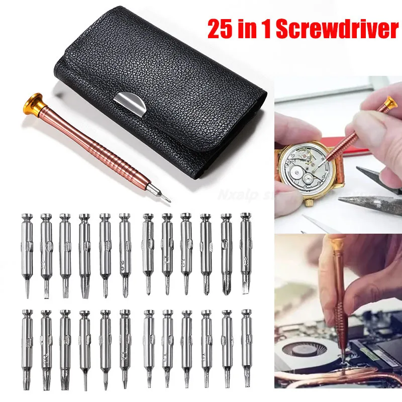 Mini Precision Screwdriver Set 25 in 1 Electronic Torx Screwdriver Opening Repair Tools Kit for Watch Phone Camera Tablet PC