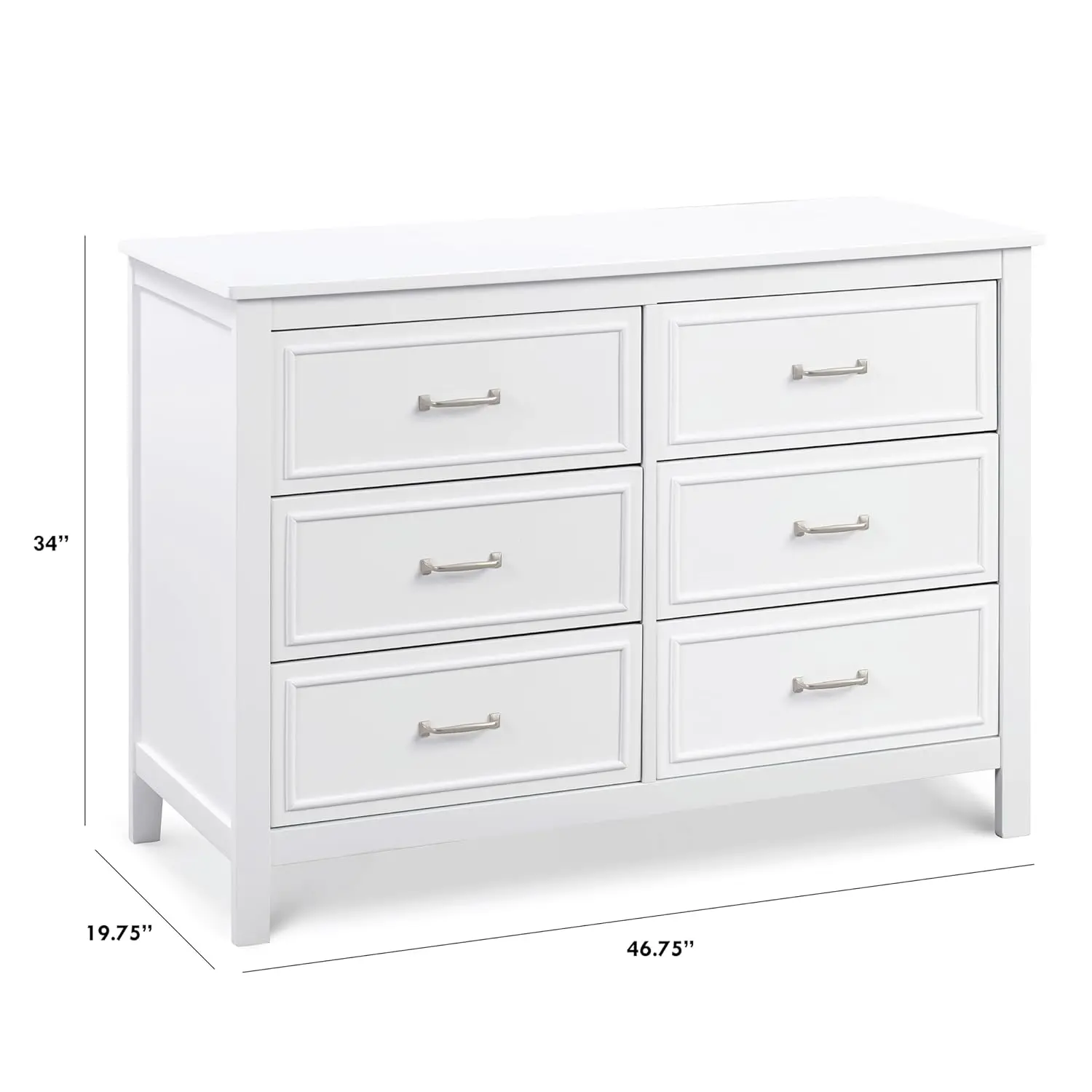 Double Dresser em Branco, Snoopy, 6-Drawer