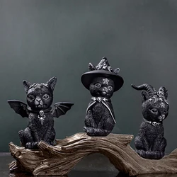 1Pc Magic Cat Creative Resin Ornament Halloween Decoration Demon Black Cat Holiday Gift Home Decoration