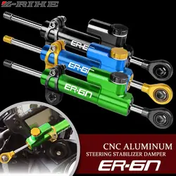 ER-6N Motorcycles Adjustable Steering Stabilize Damper Bracket Mount Kit For KAWASAKI ER6N ER 6N ER6 N 2009 2010 2011 2012-2017