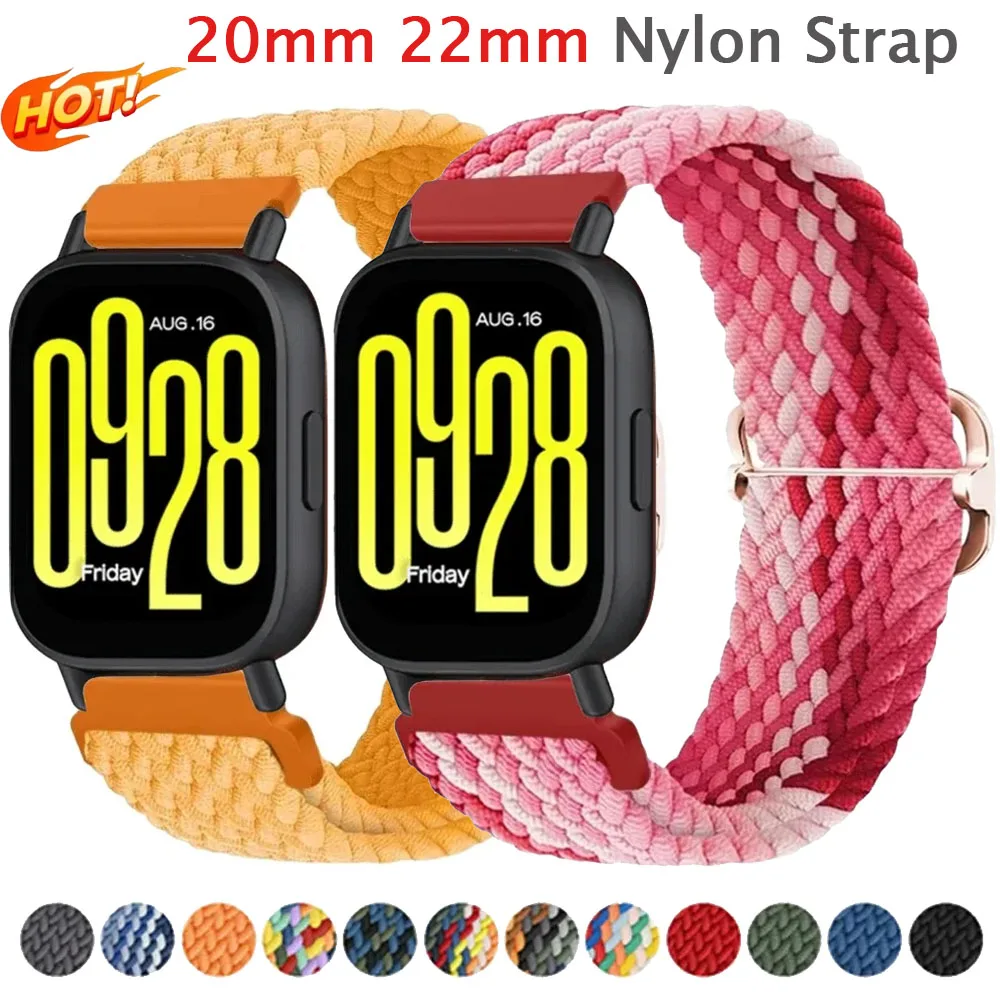 20mm 22mm Nylon Strap Für Redmi Uhr 5 Aktive Geflochtene Komfortable Armband Armband Für Redmi Uhr 5 lite Zubehör Correa