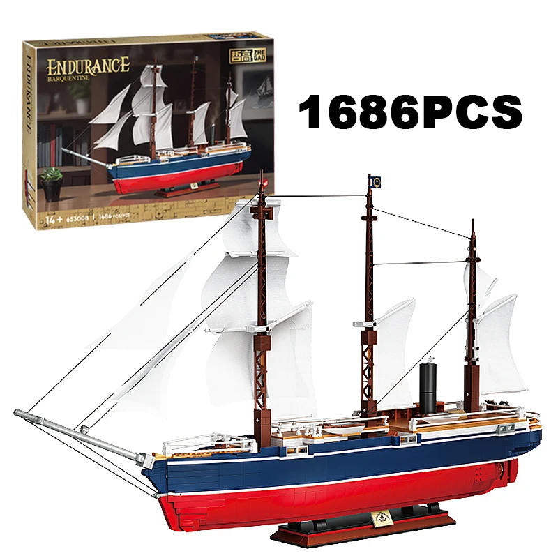 Creative The Endurance Steamboat Building Blocks Steam Ship Model Maritime Transport Assemble Bricks Toys Gift For Kid Adult Boy