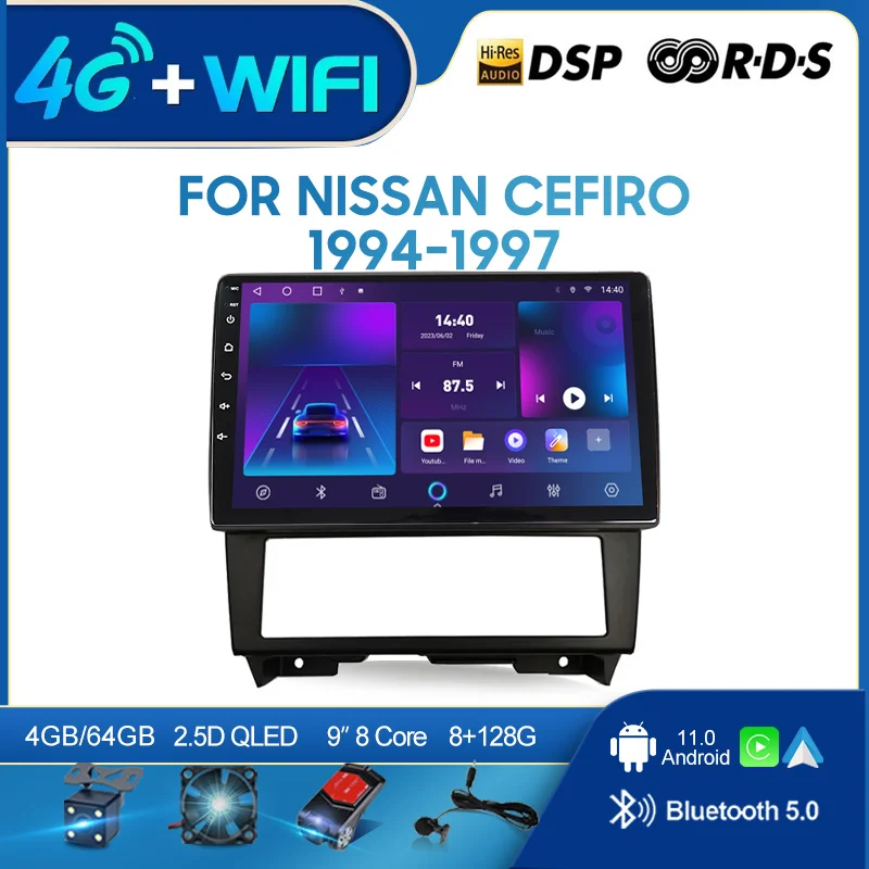 

QSZN For Nissan Cefiro 1994-1997 2 din Android 12.0 Car Radio Multimedia Video Player GPS Navigation 4G Carplay Head unit