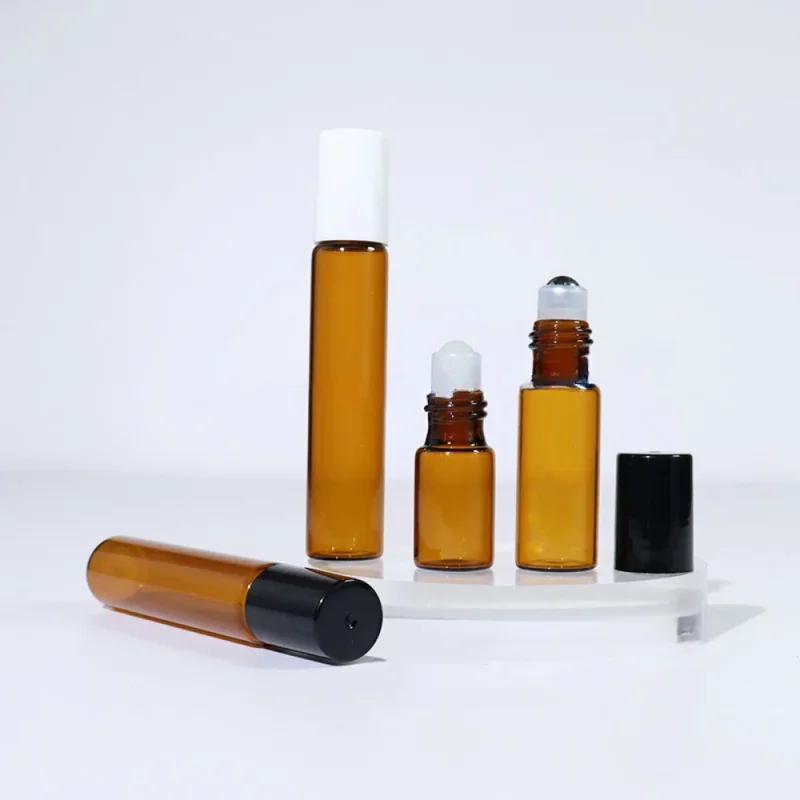 3ml 5ml 10mlBall Bottle Brown Roll-on Bottle Essential Oil Sub-Bottle Perfume Bottle Eye Cream Roll-on Bottle