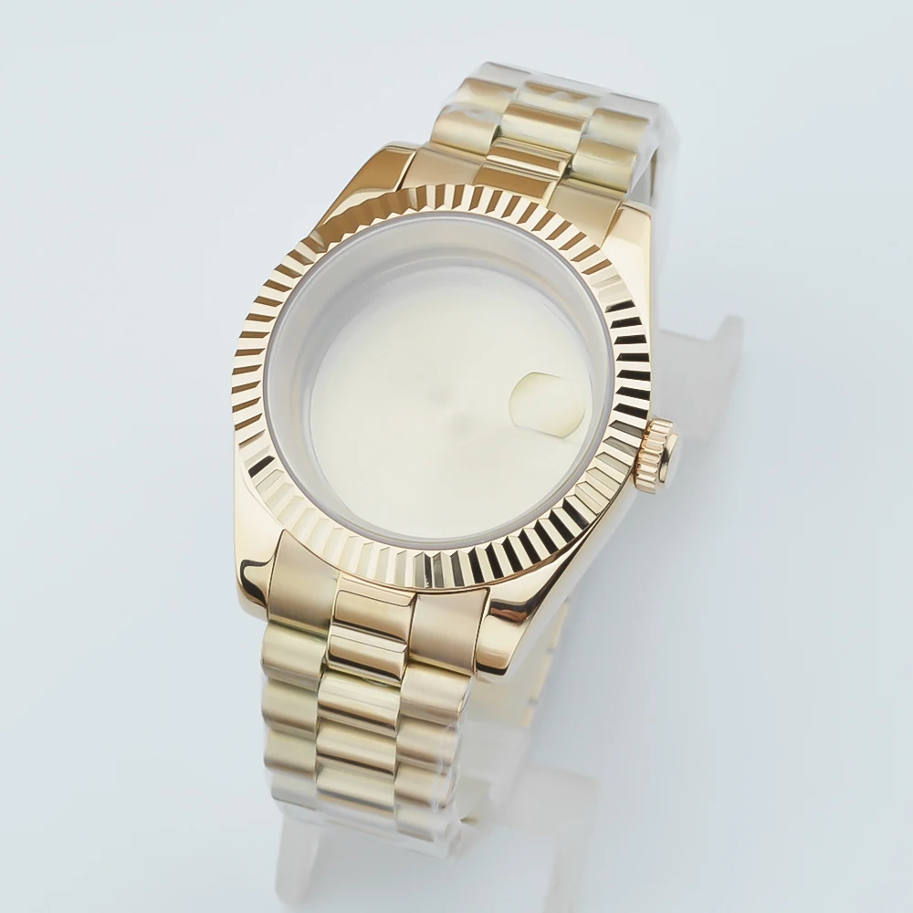 36mm 40mm Suitable For NH34, NH35, NH36, NH70 Gold Case With Presidential Bracelet sapphire Glass Crystal - view 4