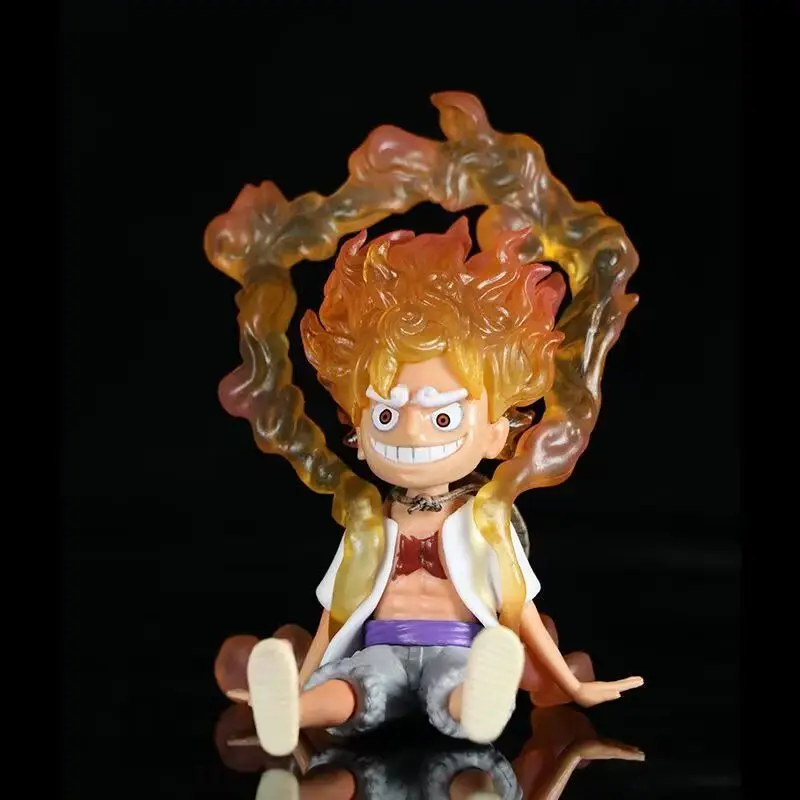 One Piece Gear 5 Nika rufy Sun God rufy Q Version Sitting Pose Two Colors Anime Figure