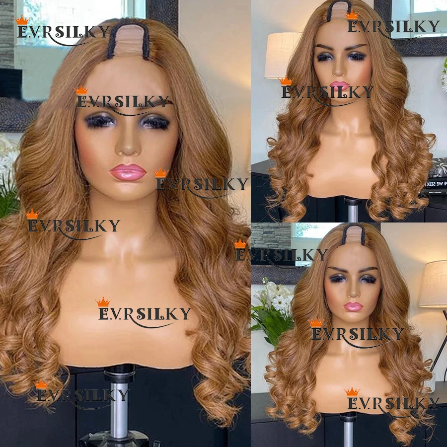 

Good quality U part wig comfortable beautiful trend body wave 100% real hair, easy to use, suitable for beginners
