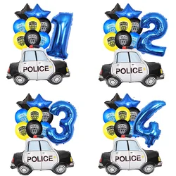 Police Balloon Set Include Car Balloon Police Party Latex Balloons Star And Number Balloon Police Themed Birthday Party Decors