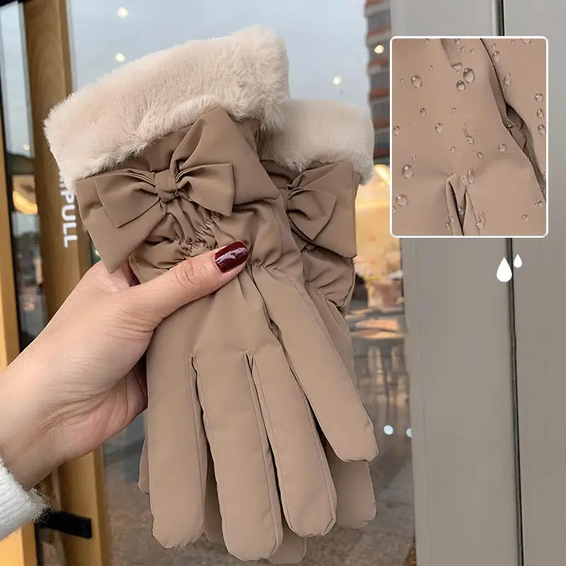 Winterhandschoenen met aanraakscherm Strik Wind Waterdicht Koudebestendigheid Fietshandschoenen Thermisch Fleece Warm Skiën Wanten Winter Nieuw