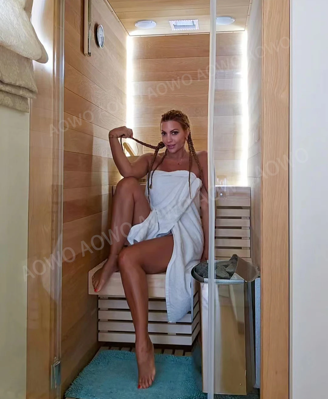 

Solid Wood Steam Sauna Infrared Hemlock Wooden Frame Traditional Sauna Stone Indoor And Outdoor Commercial Sauna