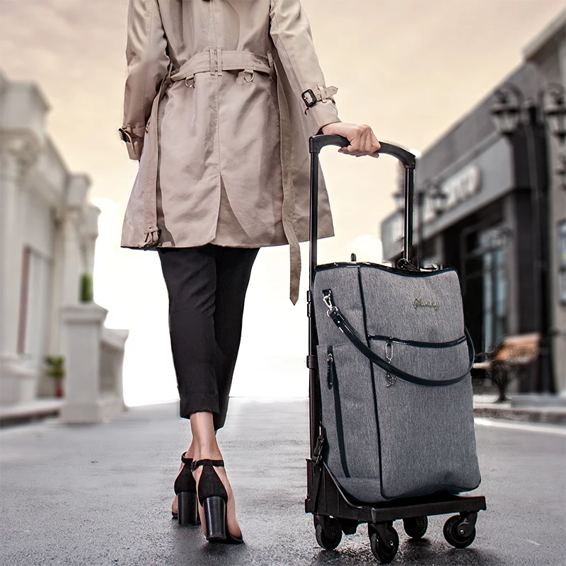 Sac à roulettes universel avec siège pliant pour adultes, valise de voyage d'embarquement, 20 po