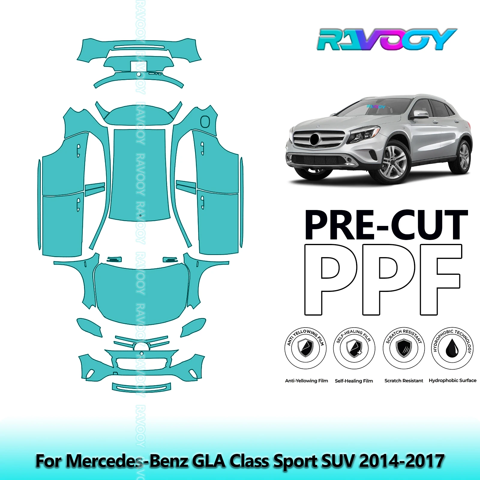 

Full Vehicle Clear Bra Precut PPF Paint Protection Film For Mercedes-Benz GLA Class Sport SUV 2014-2017