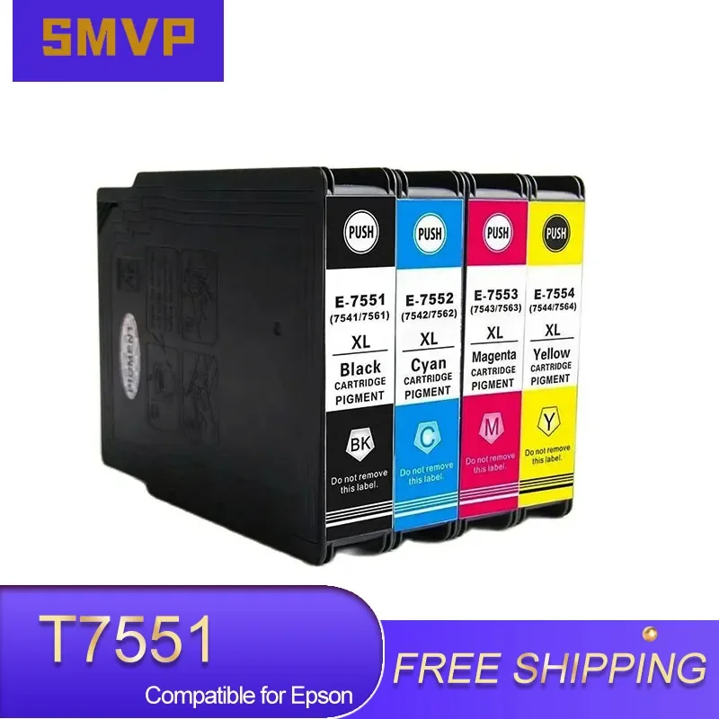 T755 T7551 T7552 T7553 T7554 Premium Color Compatible Ink Cartridge for Epson WorkForce Pro WF- 8590 8510DWF Printer