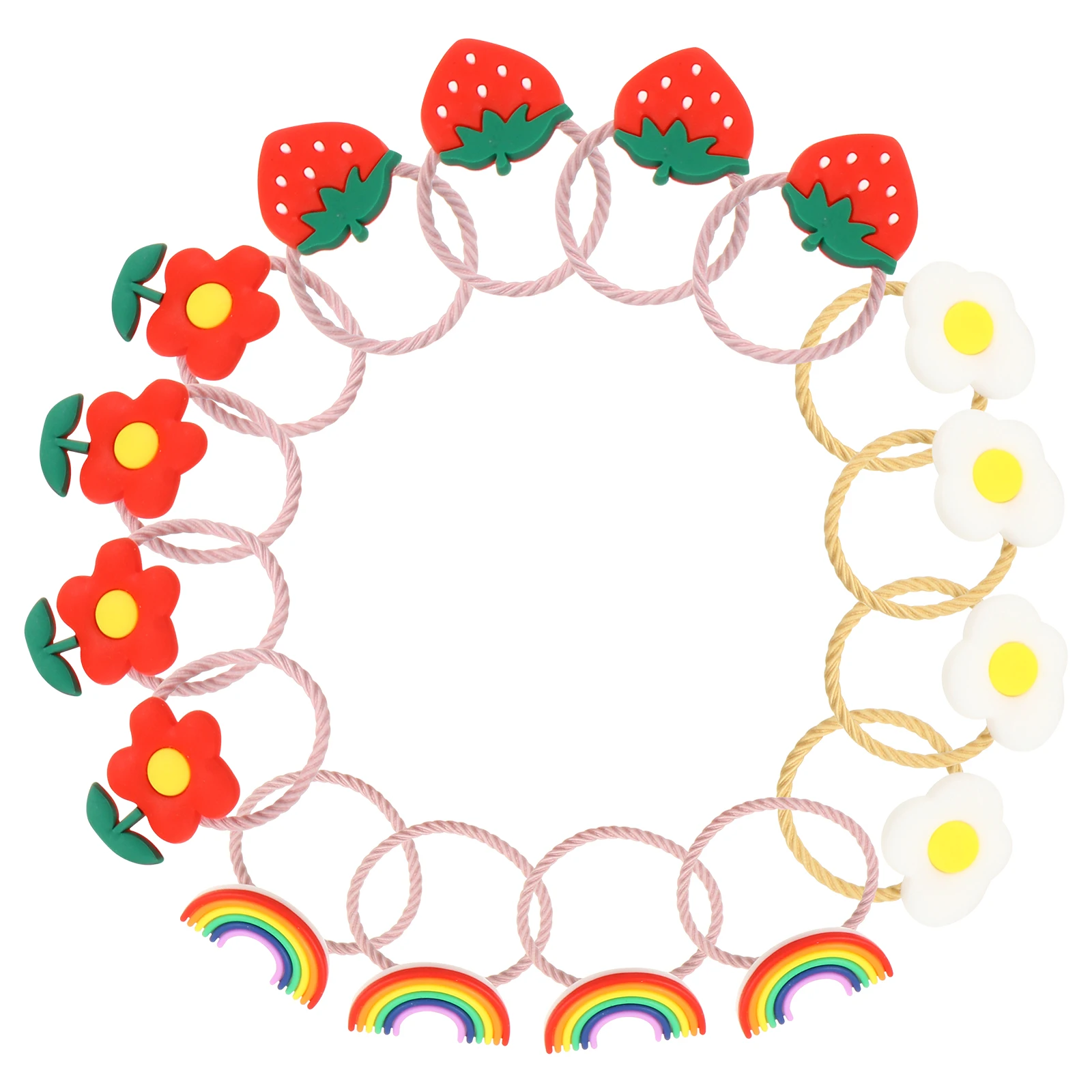 

16 Pcs Fruit Hair Ties Cartoon Accessories Girls Stylish Photo Props Beautiful Color Lasting Luster Lovely Hair Bands