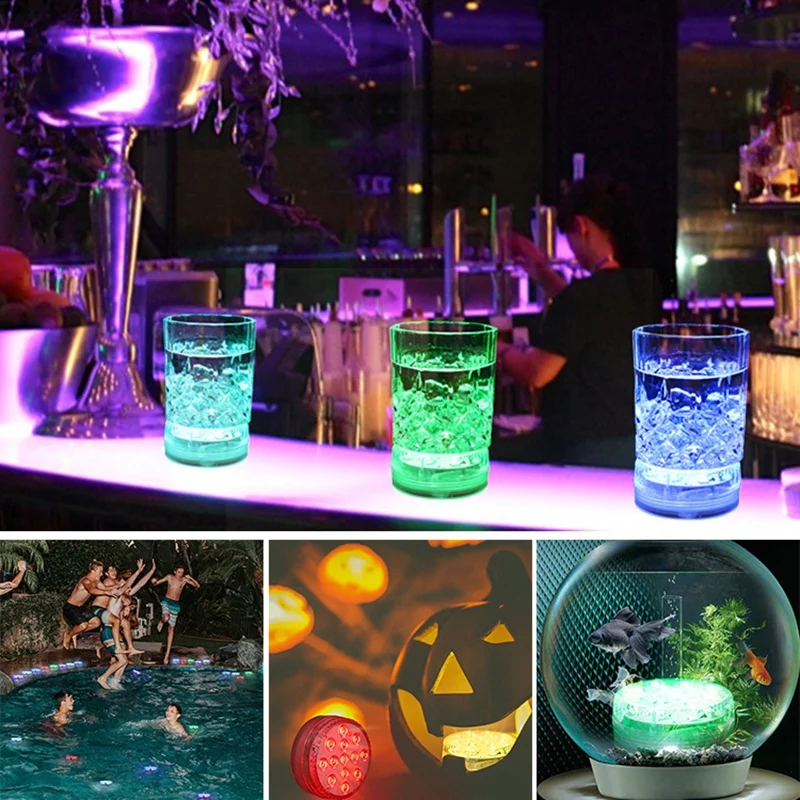 HOT-13 LED RGB Submersible Light With Magnet And Suction Cup Swimming Pool Light Underwater Led Light Night For Pond