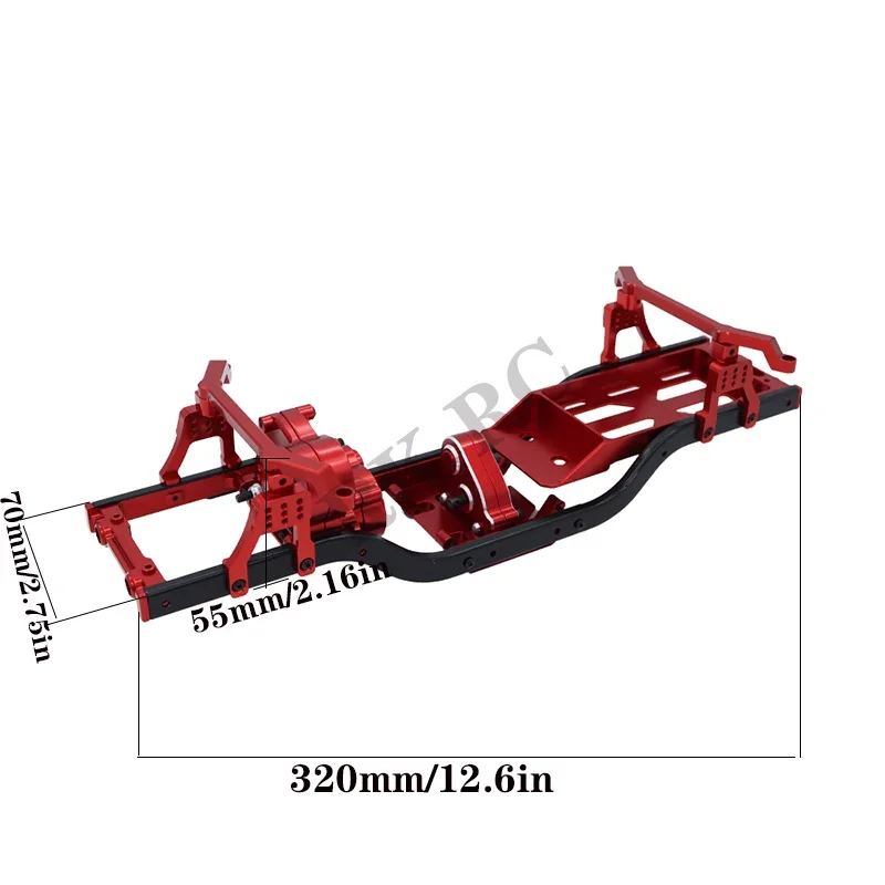 Metal Frame Chassis Gearbox Bumper Mount Battery Tray for 1/12 MN MN86 MN86S MN86KS MN86K 4WD G500 MN128 Crawler RC Car Upgrade