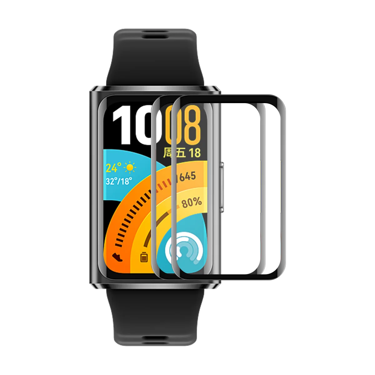 

Защитная пленка для экрана Huawei Band 11 Pro, 2 шт., ENKAY HAT PRINCE, 3D изогнутая, из ПК + ПММА, ультрапрозрачная, черная