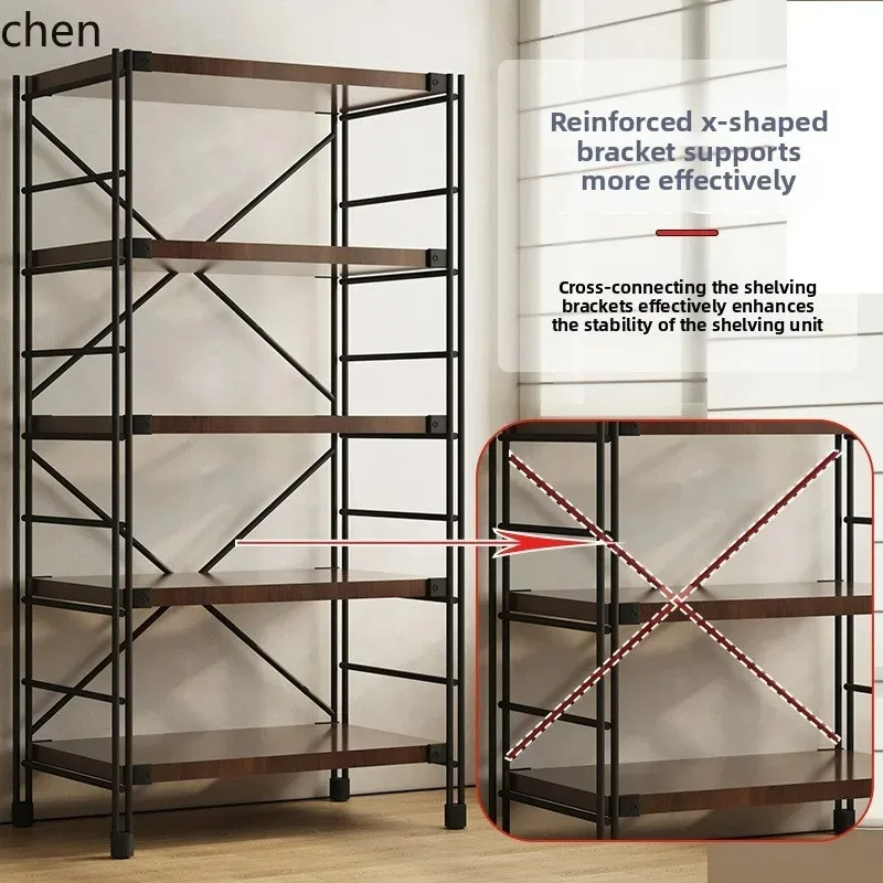 Multi-layer Storage Rack Floor-standing Bookshelf Kitchen Microwave Oven Storage Household Log Minimalist ShelfN9