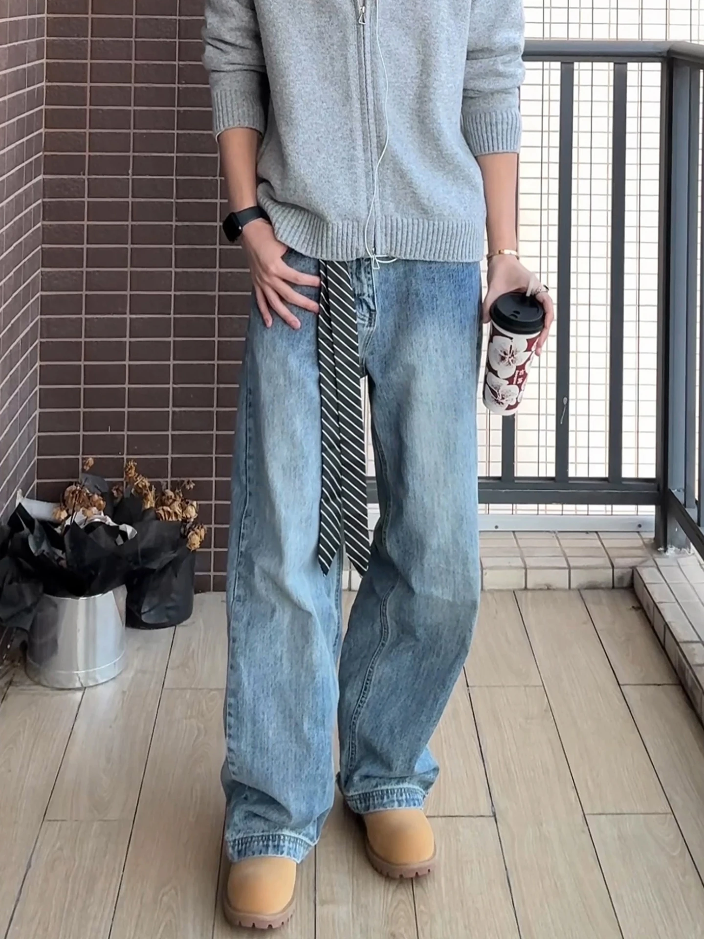 

Мужские джинсы Blue American Sle Thiened прямого кроя, осенне-зимние, свободные, широкие, с легким расклешением, длинные брюки