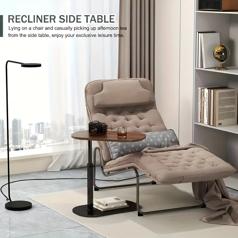Adjustable height table - with wooden tabletop, portable sofa side table, suitable for coffee, office, and indoor/outdoor use image 5
