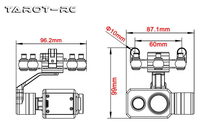 Tarot TL3T21 3-axis gimbal 640 thermal visible dual-sensor gimbal aerial photography stabilization drone accessories