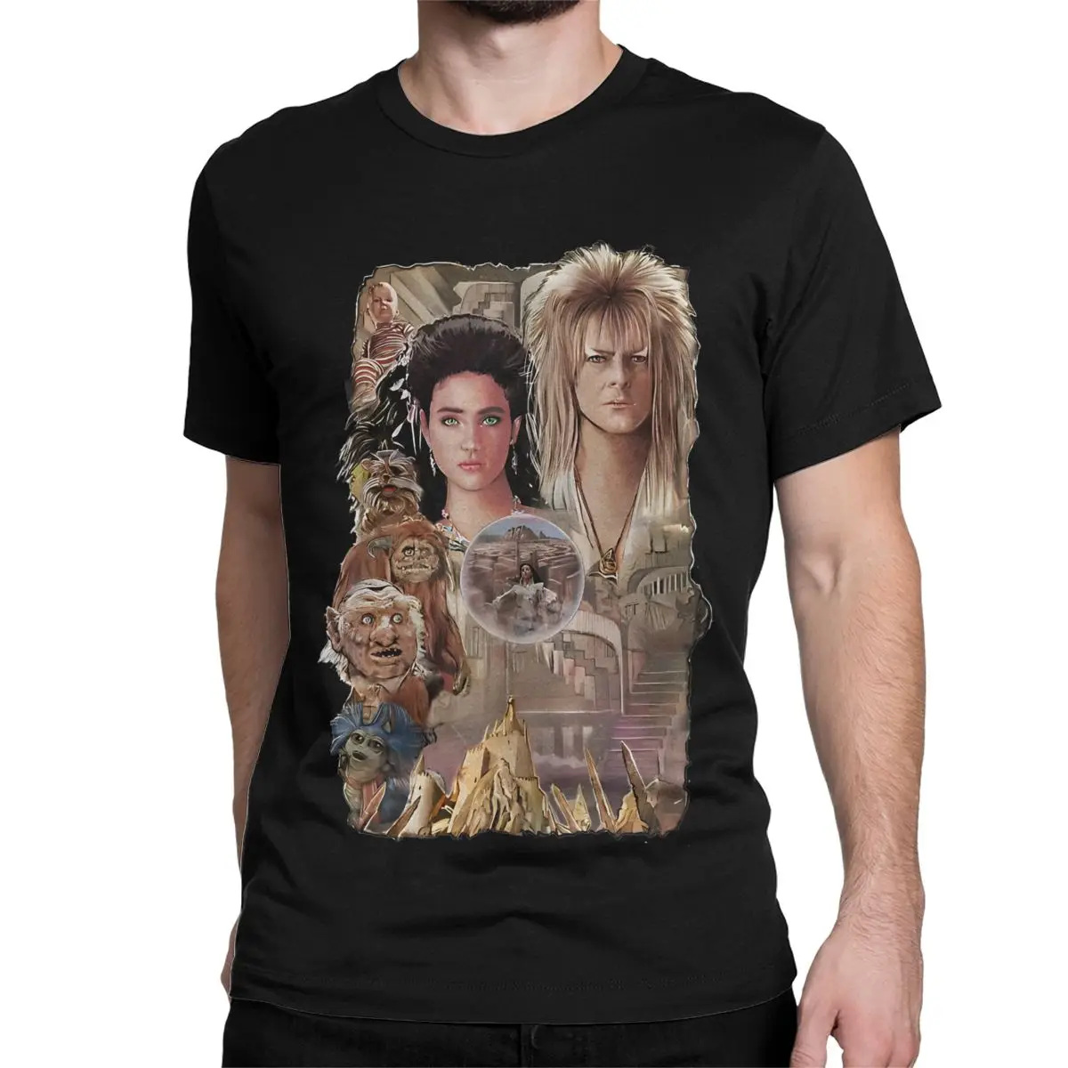 Enter The Labyrinth Men Women T Shirt Davids Star Bowied Funny Tees Short Sleeve Round Collar T-Shirts Pure Cotton Party Tops