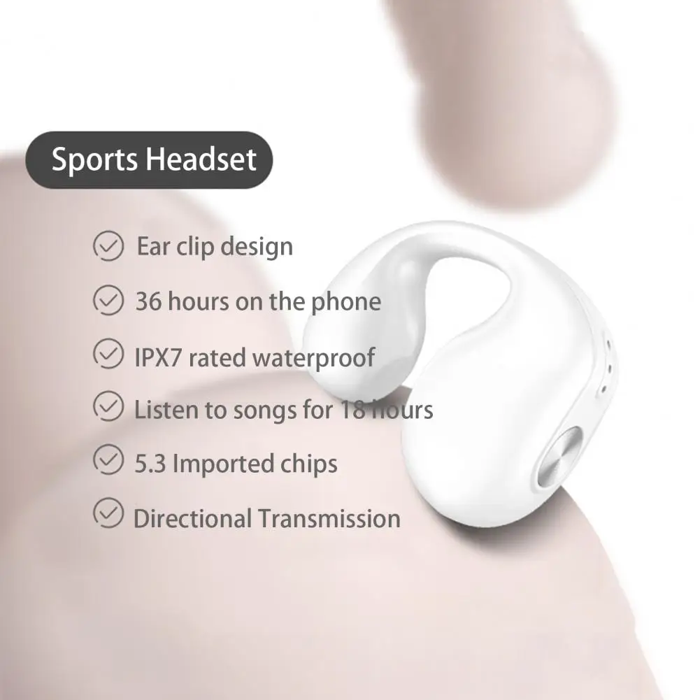 

Wireless Earphone Widely Compatible Touch Control Long Duration Air Conduction Bluetooth-compatible Headphone