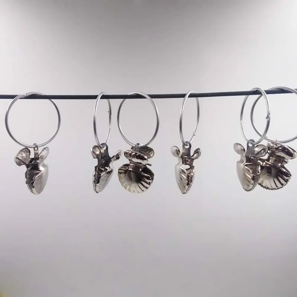 

8Pcs Elegant Plated Curtain Ring Clips Universal Fit for Rods Easy Install No Sewing Needed Sliver Hooks Shell Hooks for Curtain