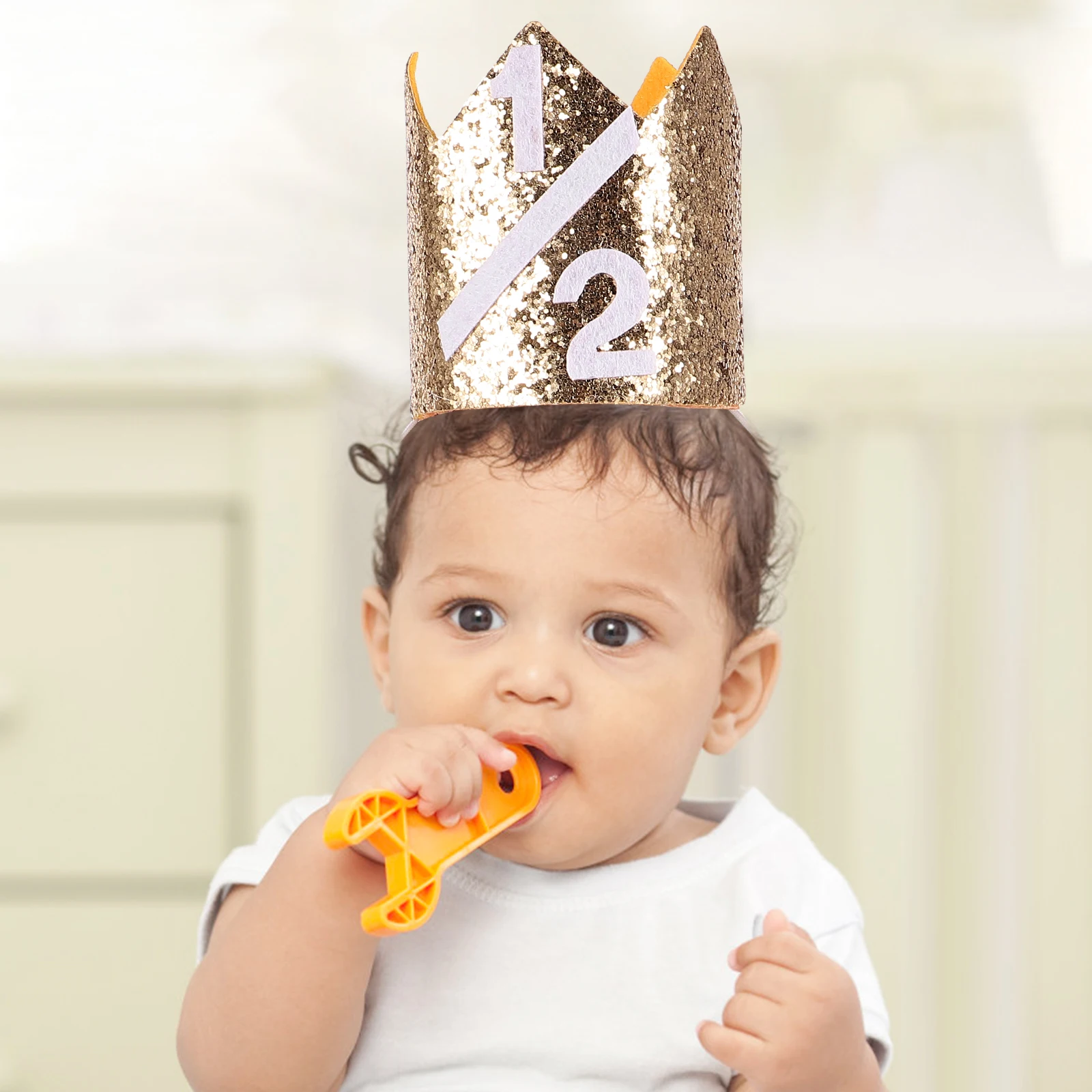 

1PCS Sequined Birthday Hat Rose Gold Kids Adults Party Hats Festival Headwear Photo Props Decorative Crowns for Children