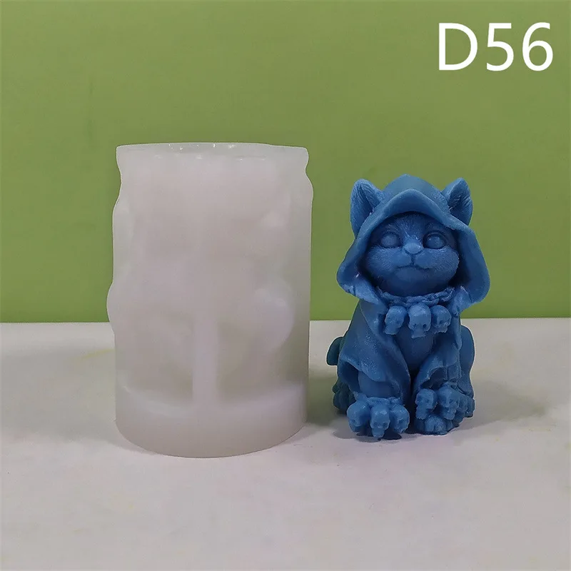 D56 Halloween Bell Cat Candle Silicone Mold Gypsum form Carving Art Aromatherapy Plaster Home Decoration Mold Gift Handmade