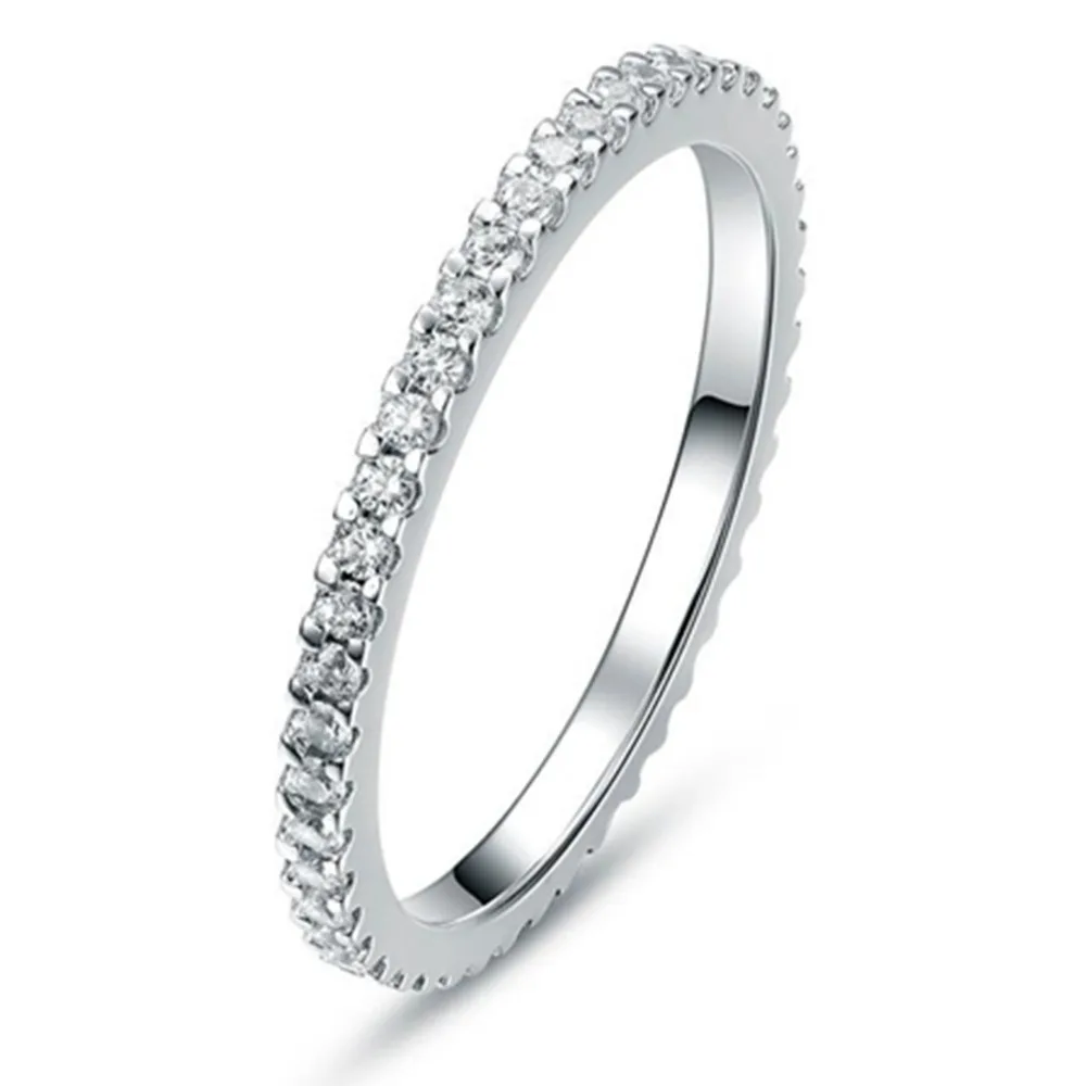 Cynlo Jewelry 0.23CT Diamonds Infinity Wedding Band Ring Women Platinum 950 PT950 Stamped Eternity Ring
