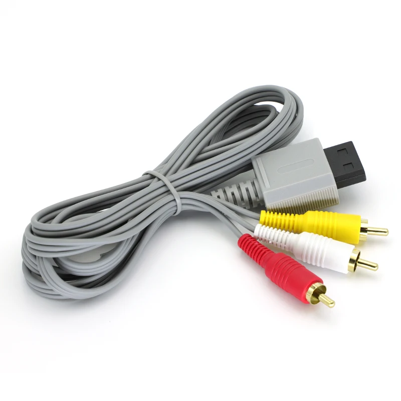 

1PCS 3RCA Cable for Nintendo Wii controller Console Audio Video AV Cable Composite 480p Gold-plated 3RCA for Cable WII cord 1.8m