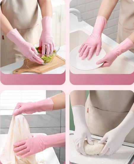 9in Long Disposable gloves - Food-grade durable rubber latex kitchen cleaning, dishwashing, cleaning gloves