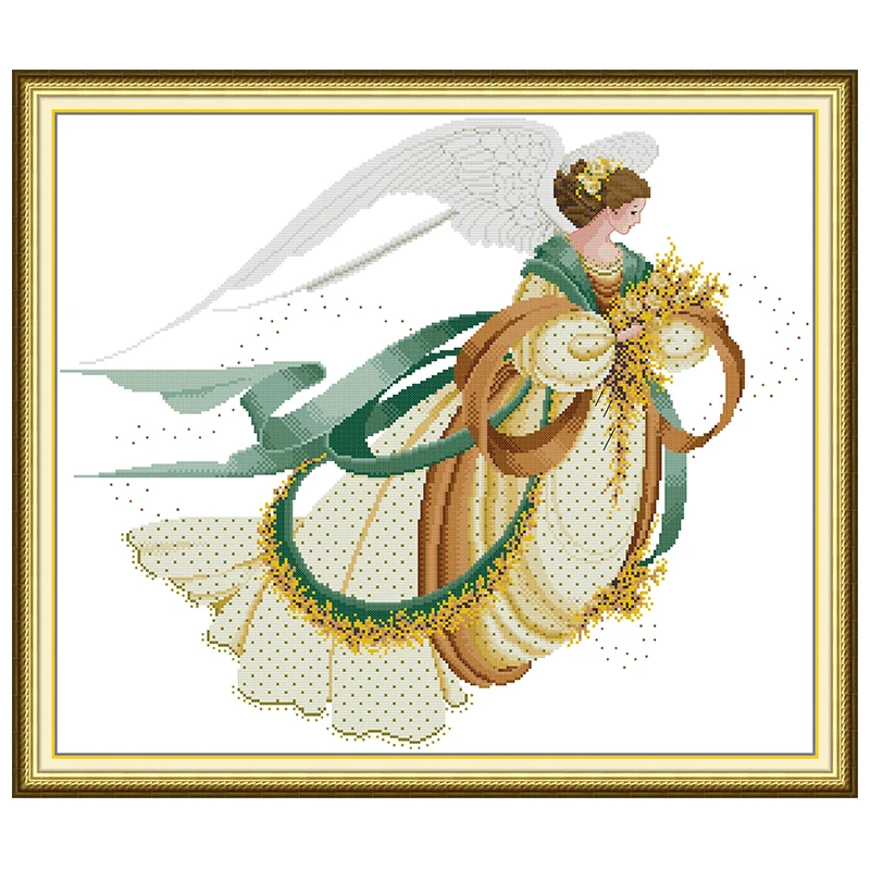 Angel Series Patterns Counted Cross Stitch Set DIY Wholesale 11CT 14CT Stamped DMC Cross-stitch Kit Embroidery Needlework