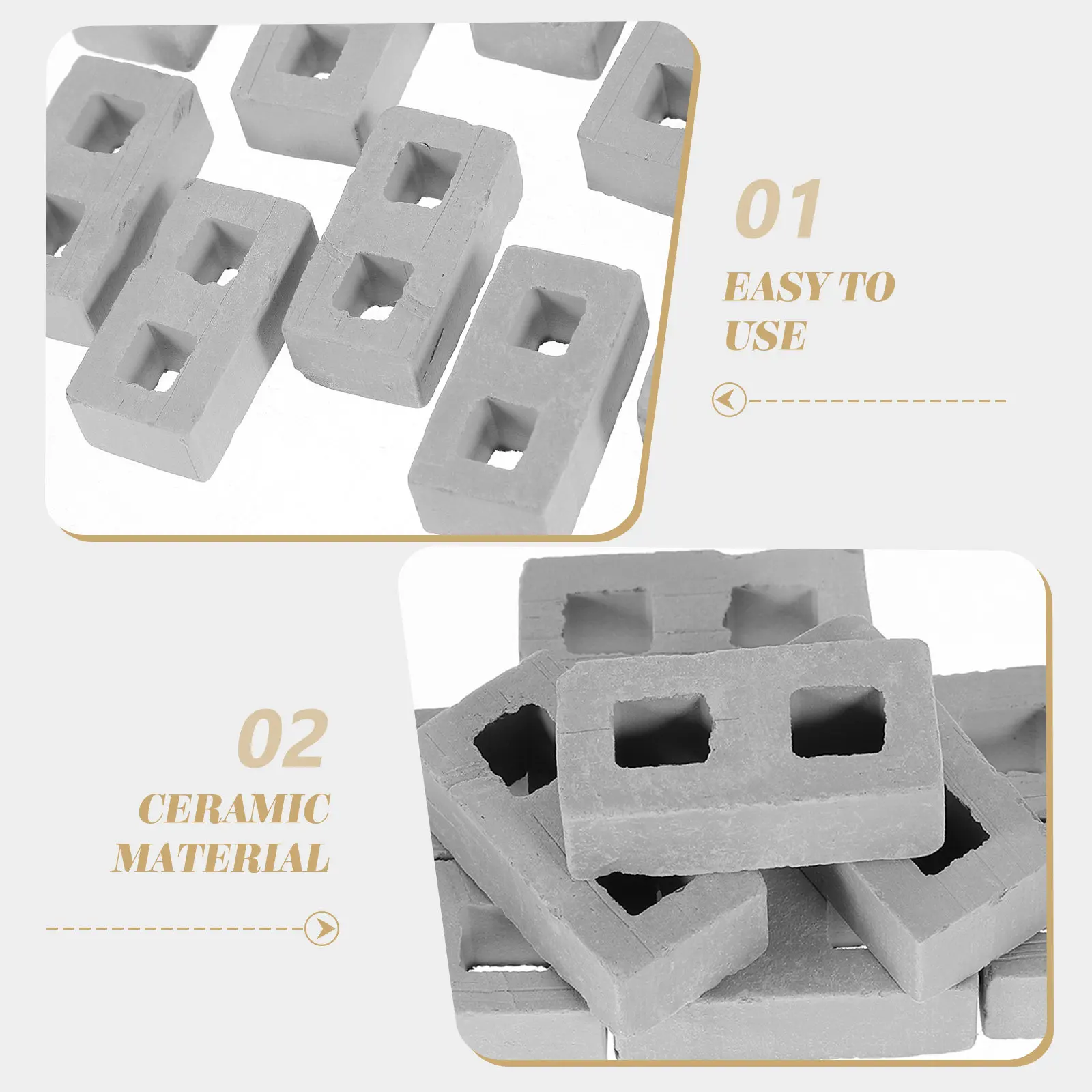 

50Pcs Miniature Bricks Detailed Texture DIY Micro Landscaping Craft House Accessories Miniature Bricks Miniatures for Crafts