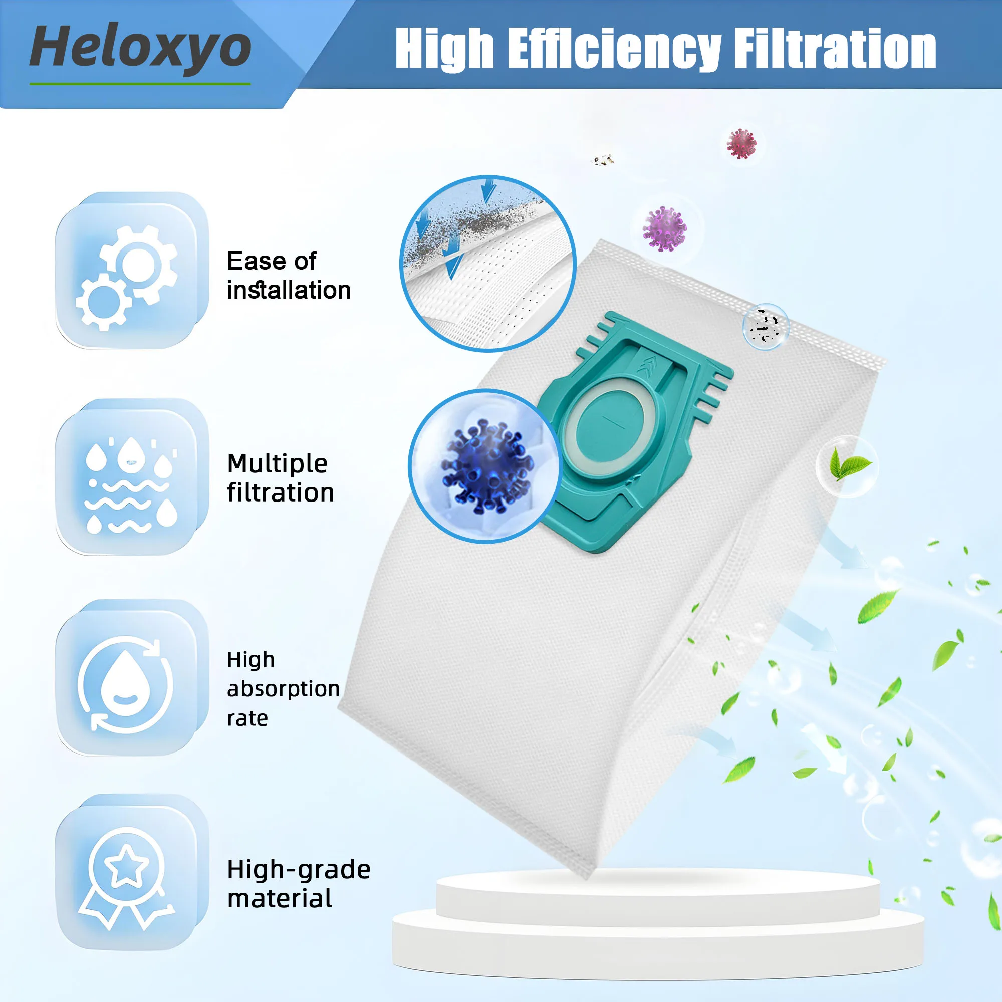 12 Pcs HyClean Air TU Vacuum Cleaner Bags Replacement for Miele Guard L1 S1 Series Canister Vacuum Cleaners image 3