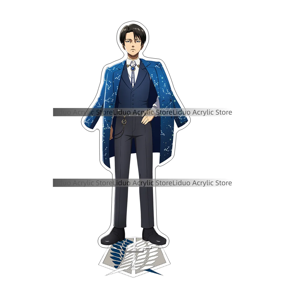 Attack on Titan Eren Levi Hans Erwin Starry Sky Coat 15CM Acrylic Stand Keychain 2026 New Anime Stand Desk Ornament Bag Pendant