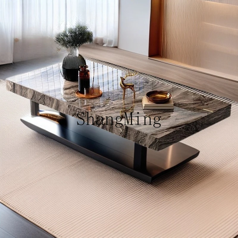 

FG simple modern style light luxury living room coffee table new rectangular high-end rock slab minimalist